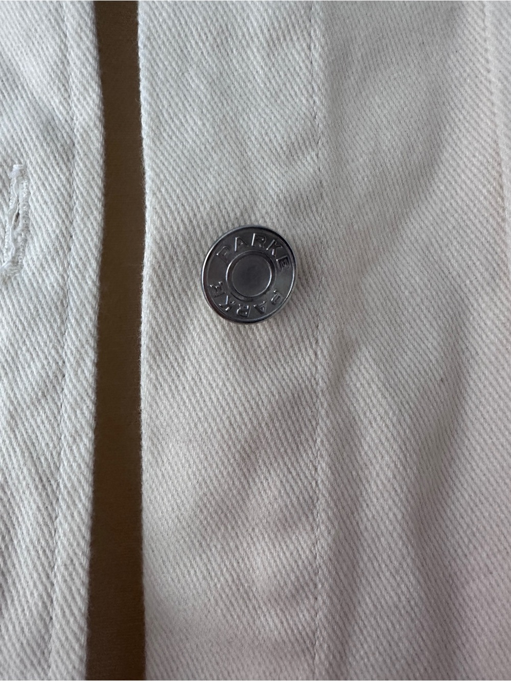 parke cream denim shirt jacket sz L/XL - Picture 5 of 7